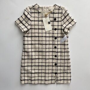 Mestiza New York Nwt Isolde Cream Black Tweed Mini Shift Dress 10